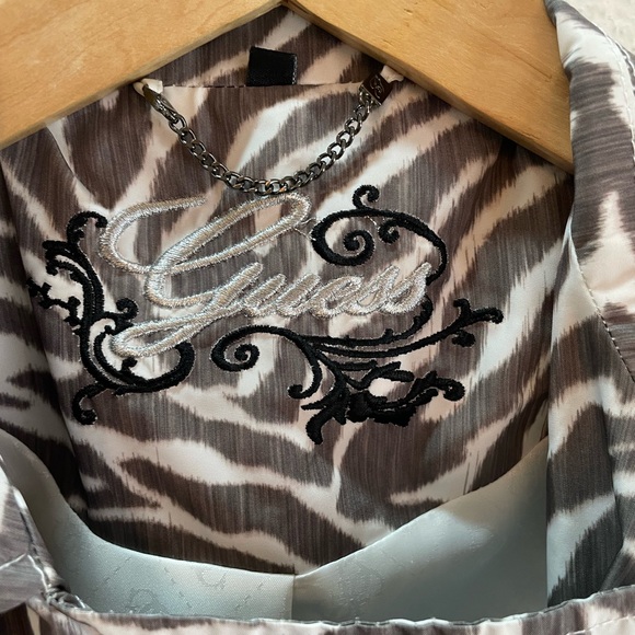 GUESS Zebra Print Trench Coat Size S - Picture 4 of 11